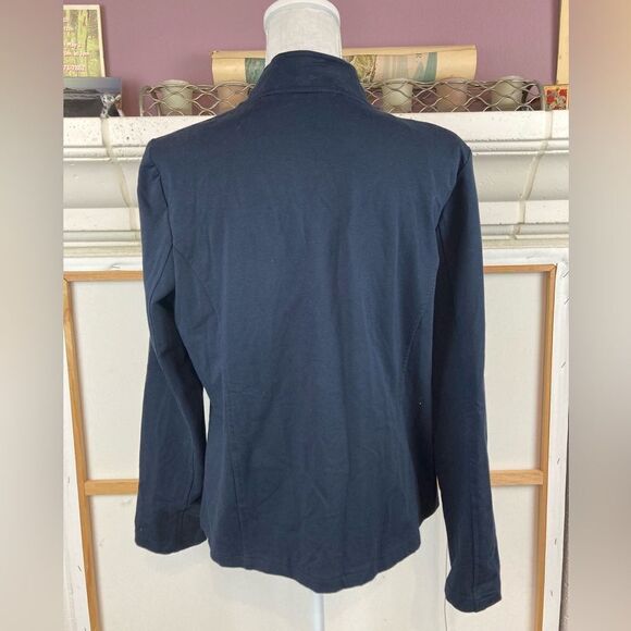 Tommy Hilfiger navy military style open blazer w/pockets and embossed buttons - Picture 3 of 10